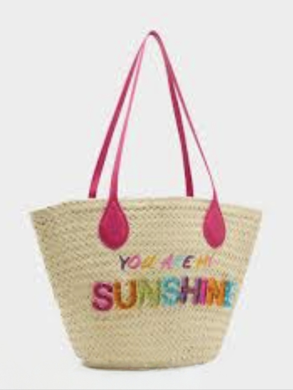 Betsey Johnson "You Are My Sunshine" Woven Straw Tote Bag